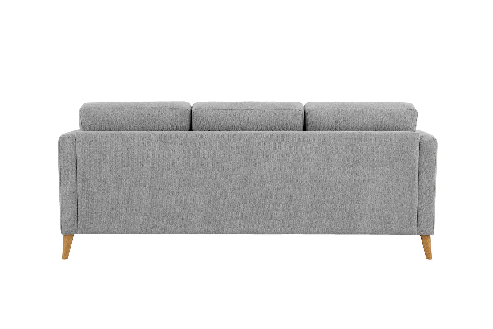 Eden 3-seter sofa Tekstil Brooklyn 3/1 Light Grey med ben i eik natur (15137).