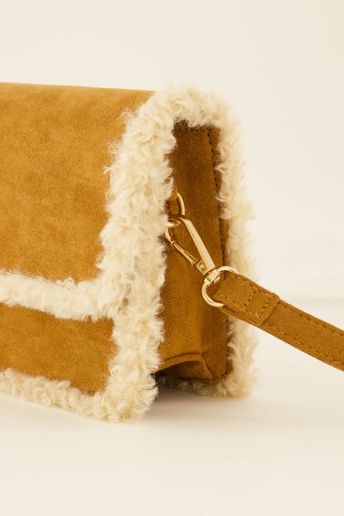 Cognac crossbody tas teddy