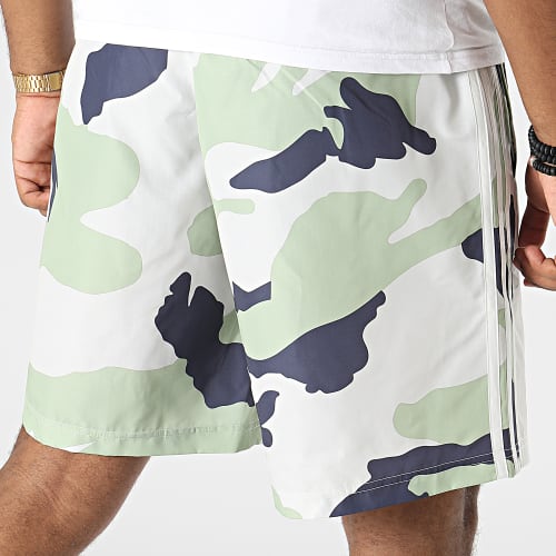 Short Jogging A Bandes Graphics HF4873 Beige Vert Clair Camouflage