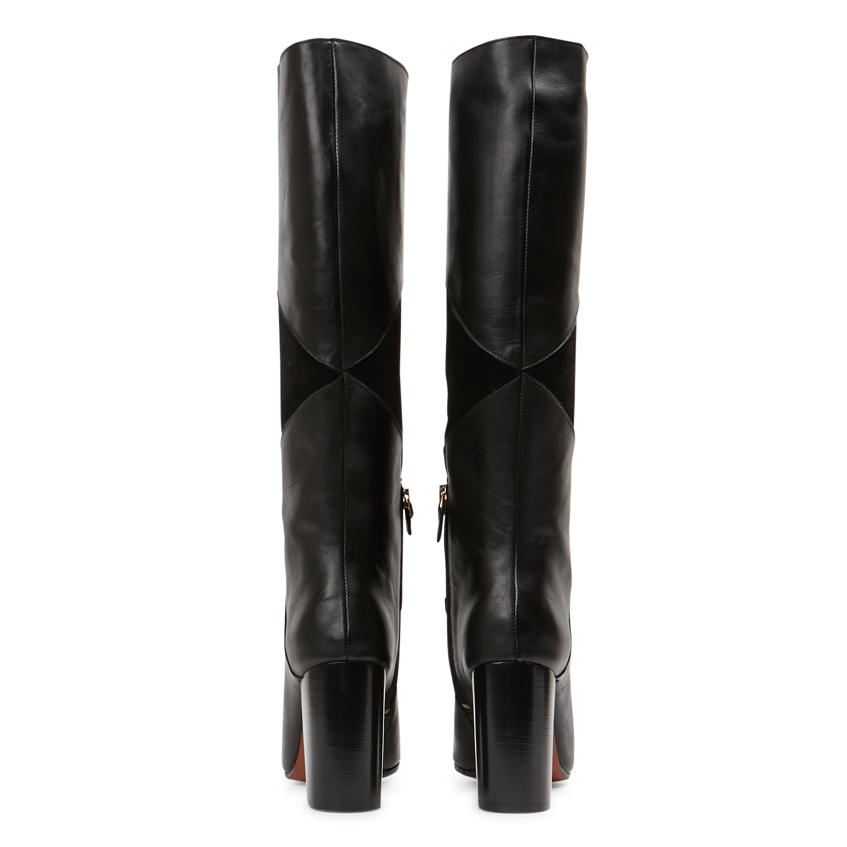 PAULA - Bottes hautes à talon en cuir | Noir