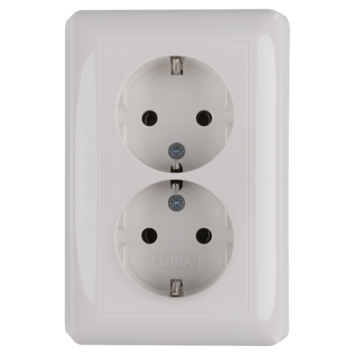 Gira ST55 Inbouw Dubbel Geaard Stopcontact Wit