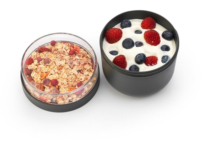 Brabantia Yoghurtbehälter Make & Take 500 ml, Dunkelgrau Müslibecher