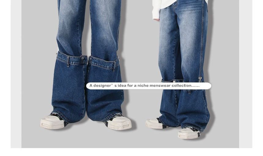 FAERIS - Mid Rise Afneembare Losse Jeans