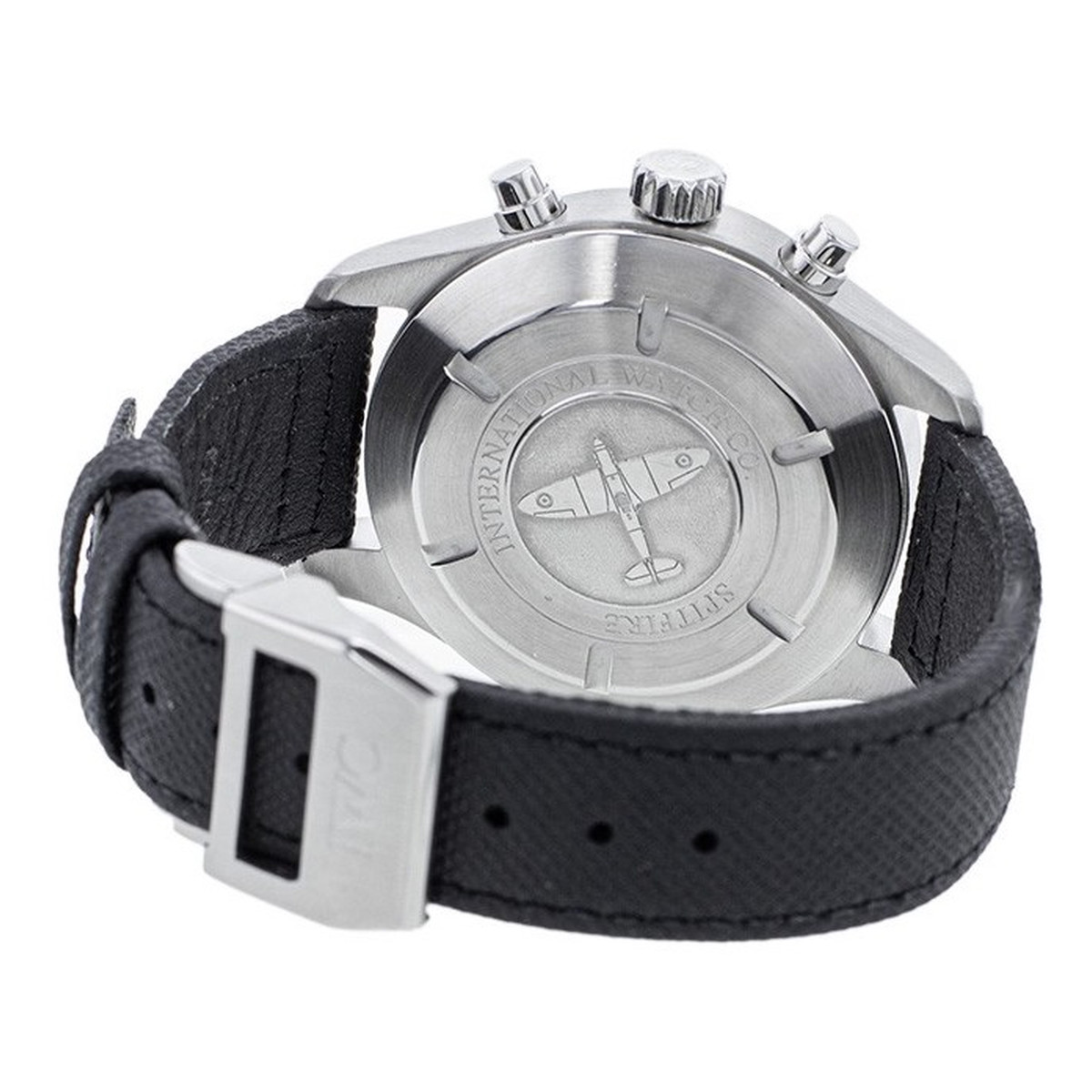 Montre d'occasion IWC Spitfire homme automatique acier bracelet textile noir