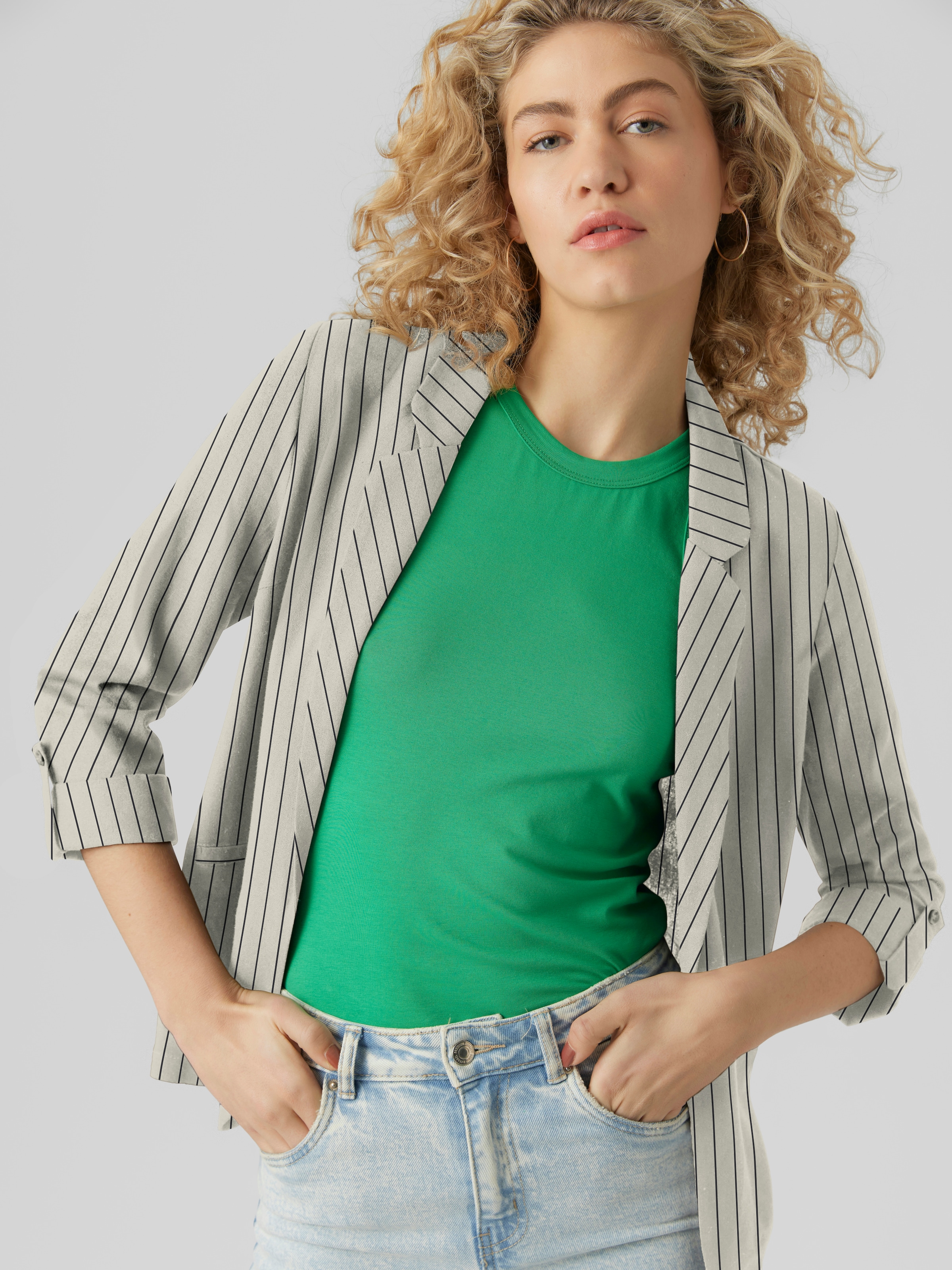 Vero Moda Kurzblazer »VMJESMILO 3/4 LOOSE BLAZER WVN NOOS«, mit Leinen