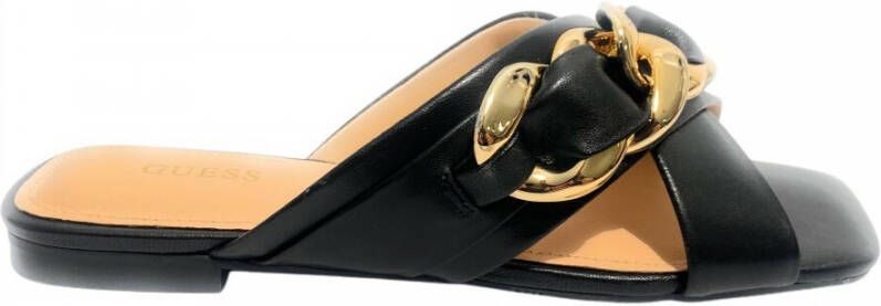 Guess Stijlvolle Leren Slipper met Vierkante Neus Black Dames