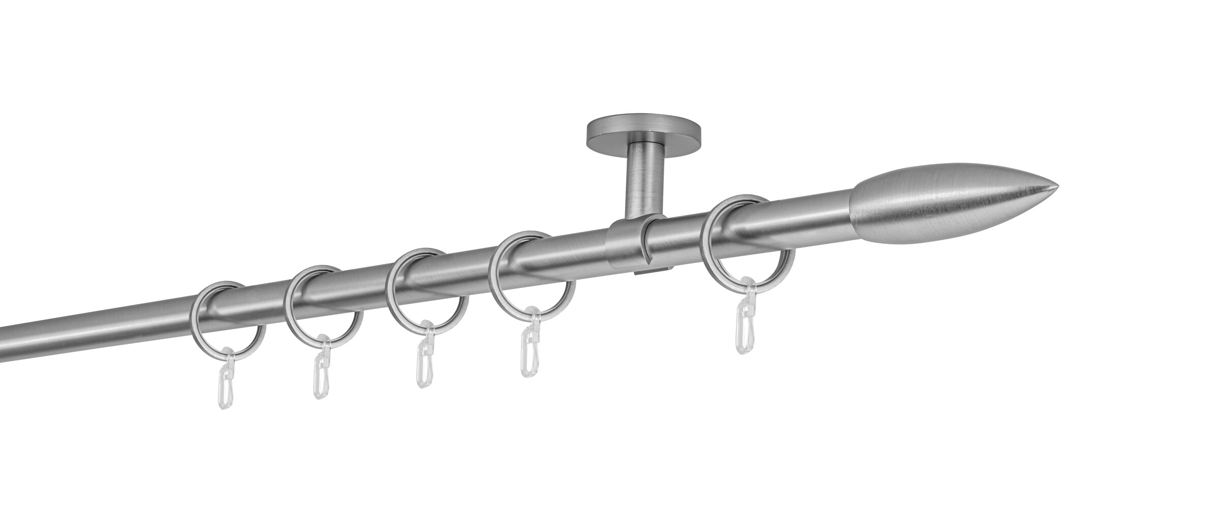 20mm,1-läufig,Rohr,Deckenträger classic,Endstück cardo Farbe: Edelstahl-Optik, Größe: 100cm