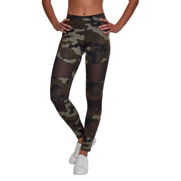 Urban Classics Camo Tech Mesh Leggings Verde L Mulher