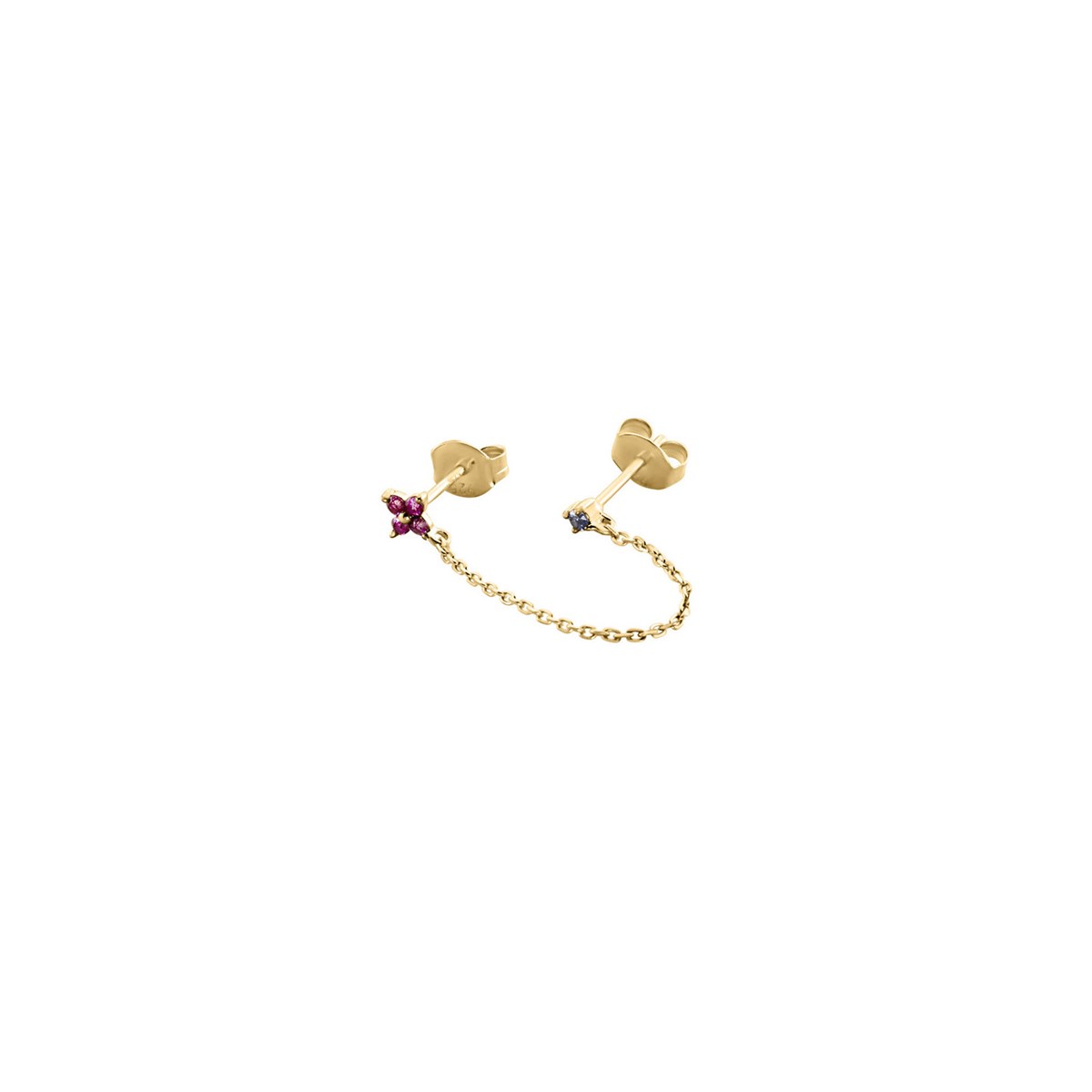 Boucle d'oreille Agatha fleurs oxydes chainetteligne Beloved