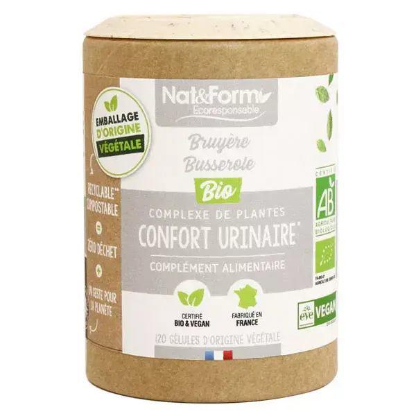 Nat & Form Urze Orgânica Ecológica e de Uva-ursina - 120 cápsulas