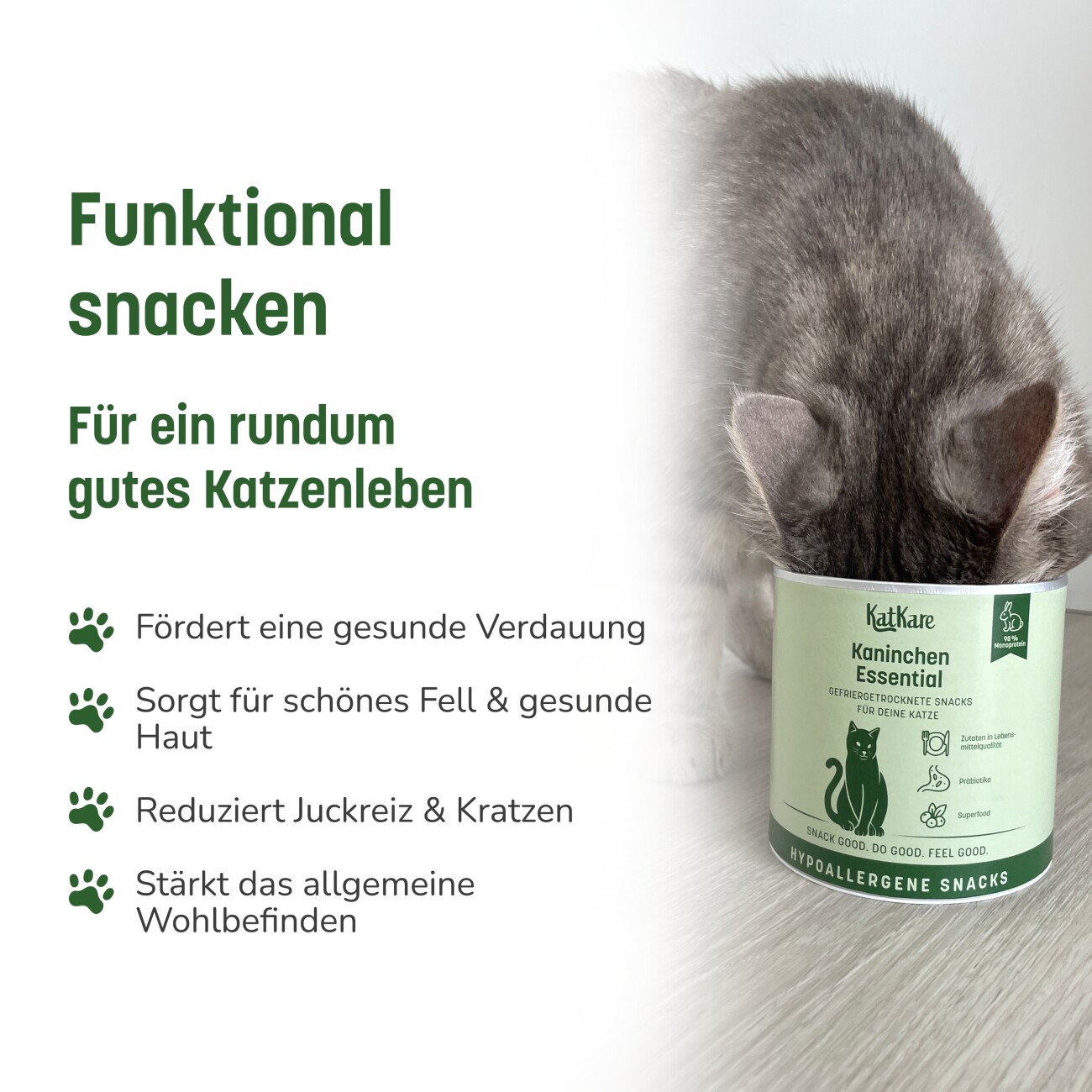 KatKare Hypoallergener Gefriergetrockneter Snack Ente Kaninchen 70 g