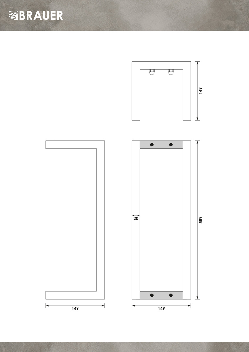 Brauer handdoekrek 60cm messing geborsteld PVD