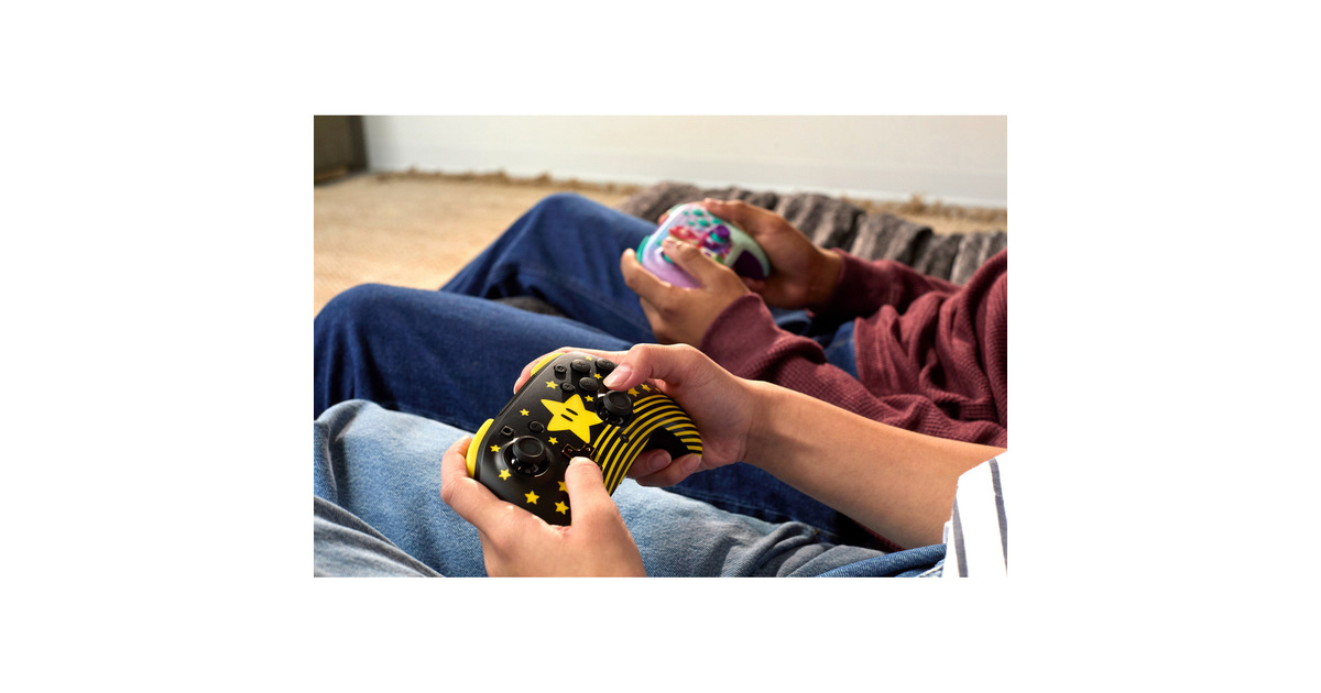 Turtle BeachRematch draadloze gamingcontroller – Super Mario Star  (Zwart, Nintendo Switch, Nintendo Switch Lite, Nintendo Switch - OLED-model, Nintendo Switch 2)