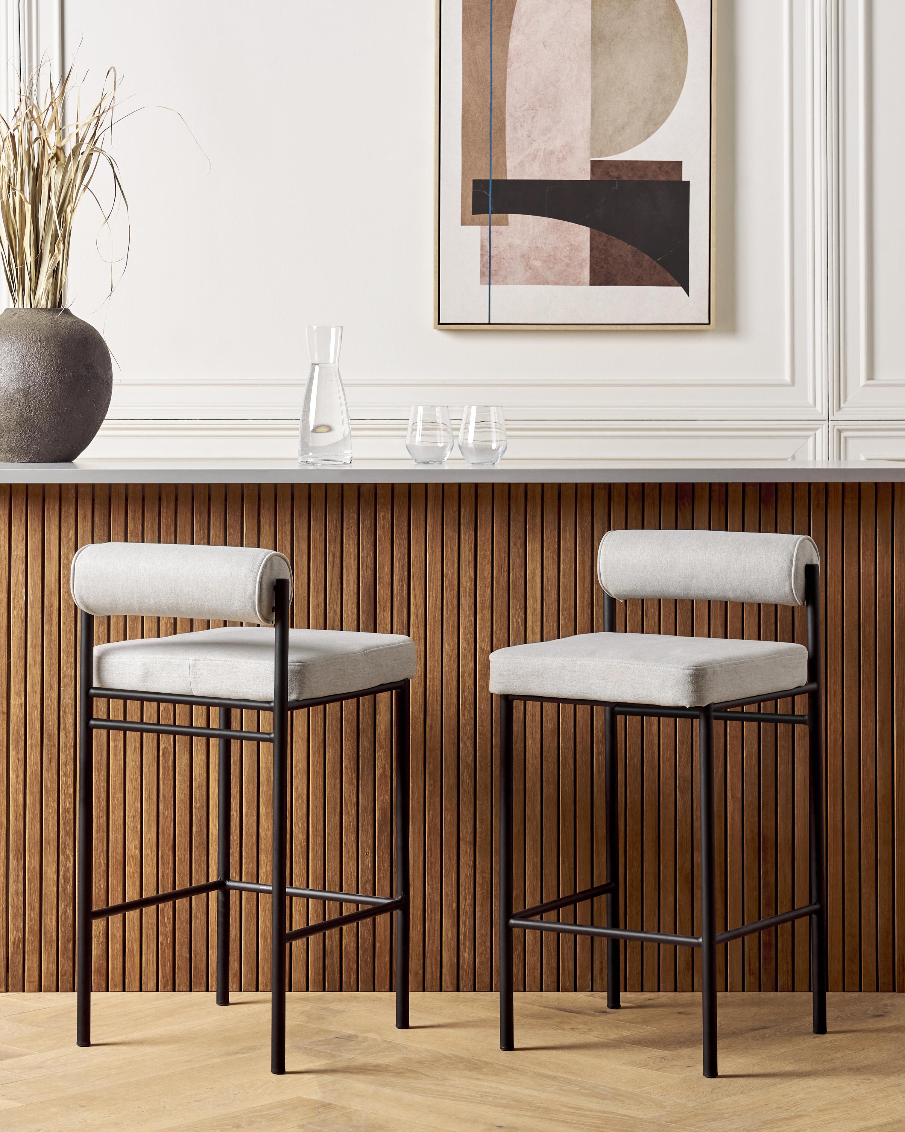 Set van 2 barstoelen AMAYA Lichtgrijs