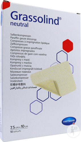 Hartmann Grassolind Neutral Compresses Imprégnées 7,5x10cm Pièces 10 (4993138)