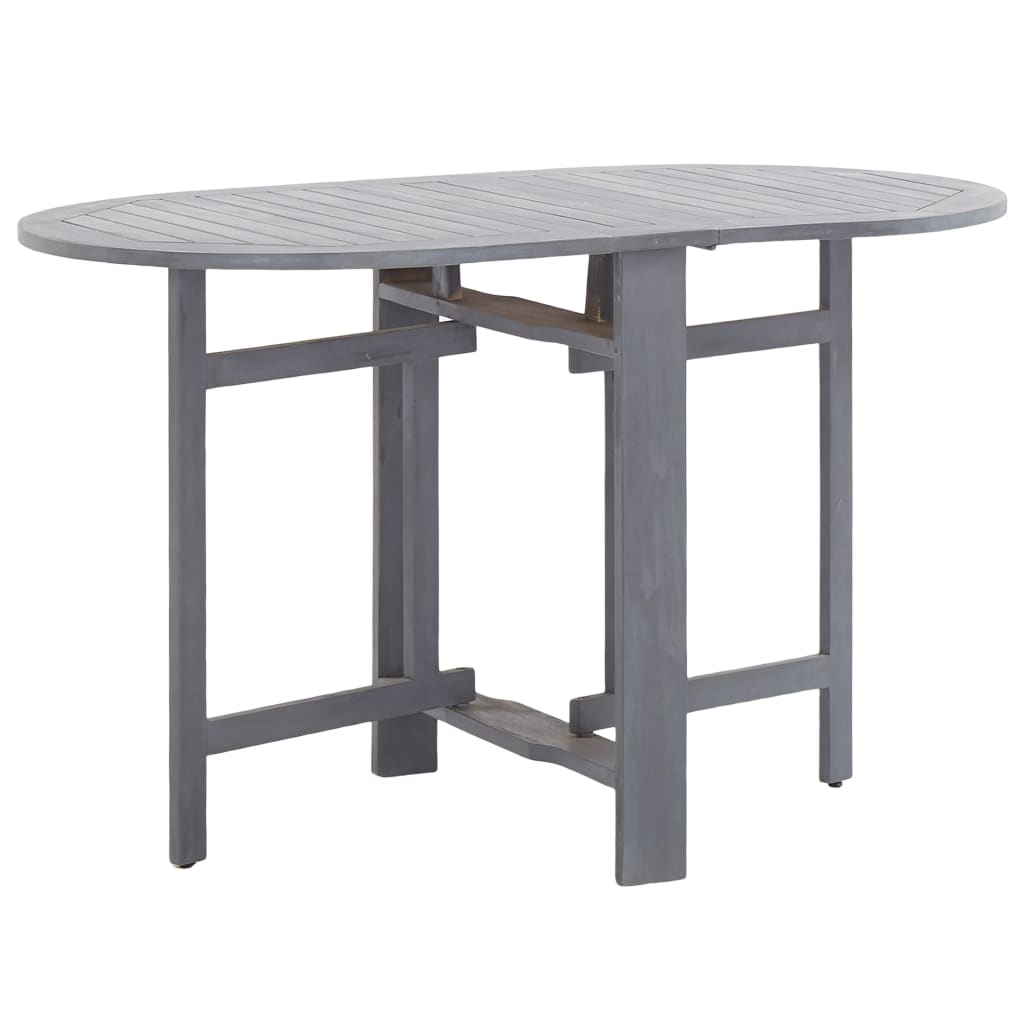 Mobilier à dîner de jardin 5 pièces bois d'acacia massif gris