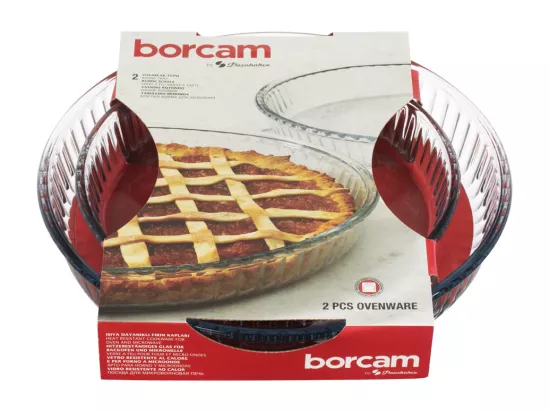 Lot de 2 plats à tarte en verre - D 31,6 cm