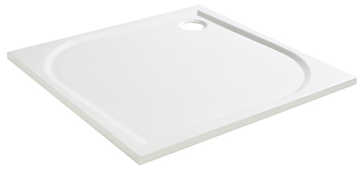 Receveur de douche à poser 80 x 80 cm, résine, blanc, GoodHome Limski