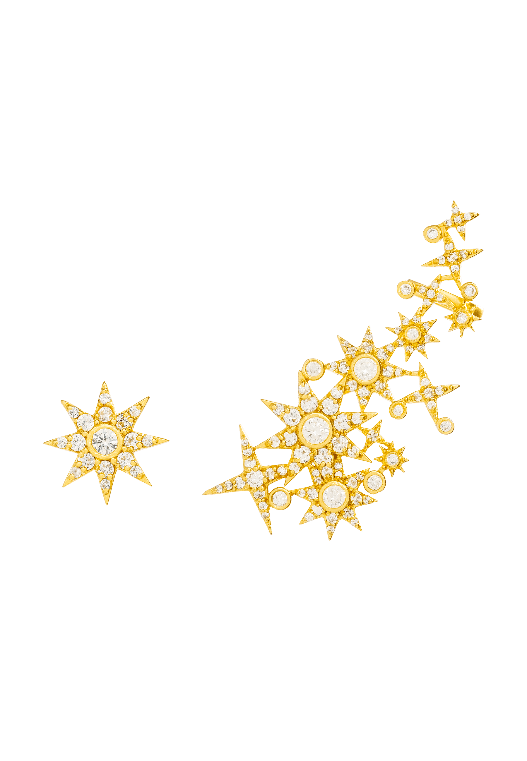 THE STAR - Boucles d'oreilles grimpeuses | Doré