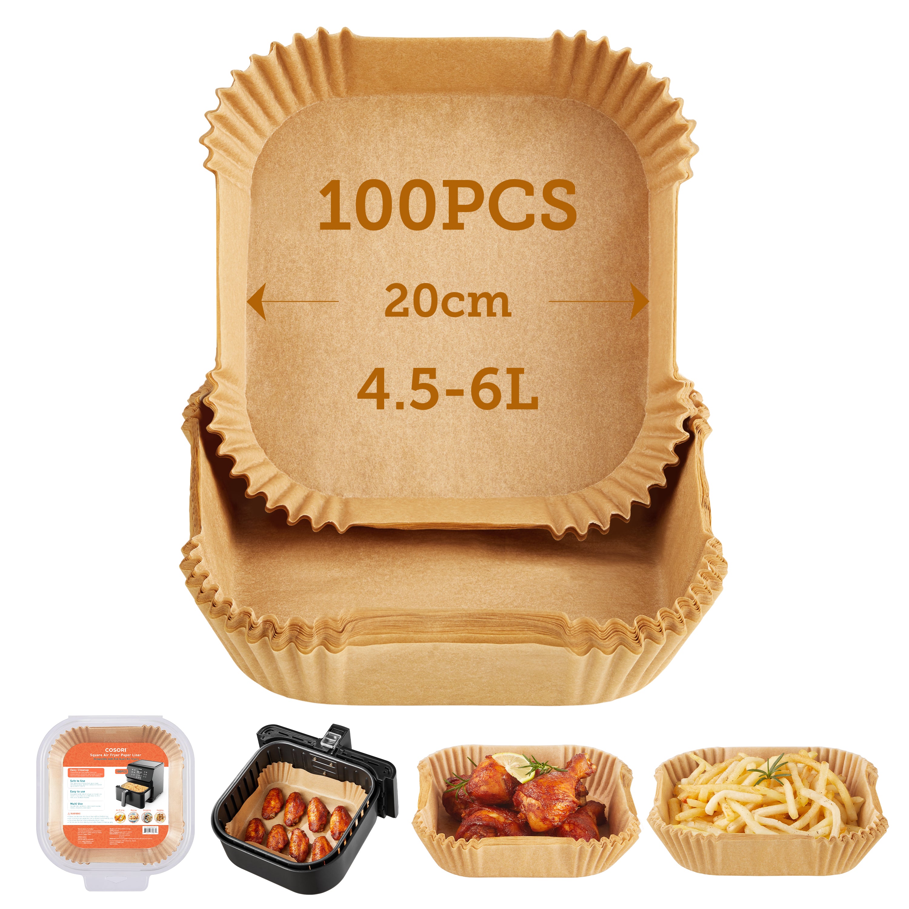 COSORI Backpapier für Heißluftfritteuse 4.5-6L