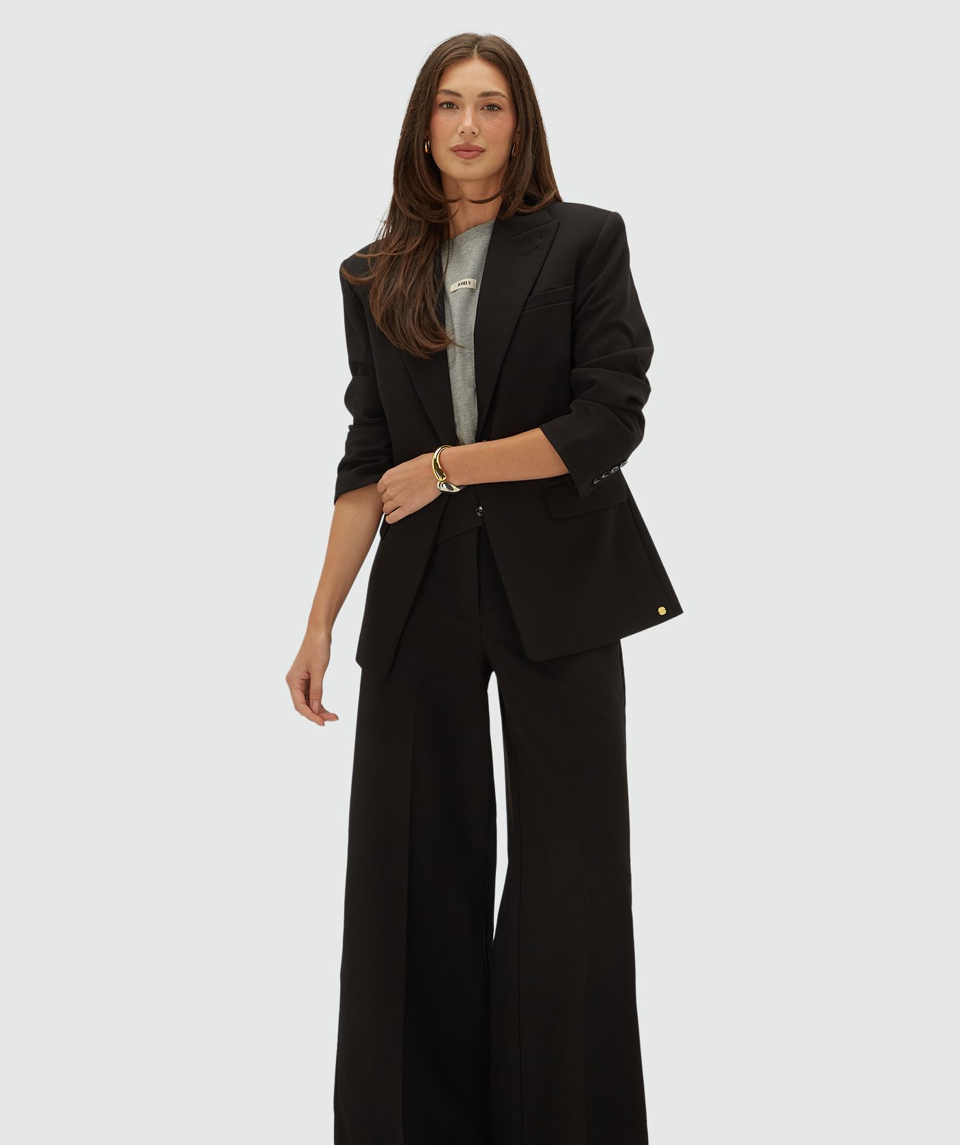 JV-BERYL getailleerde blazer - black