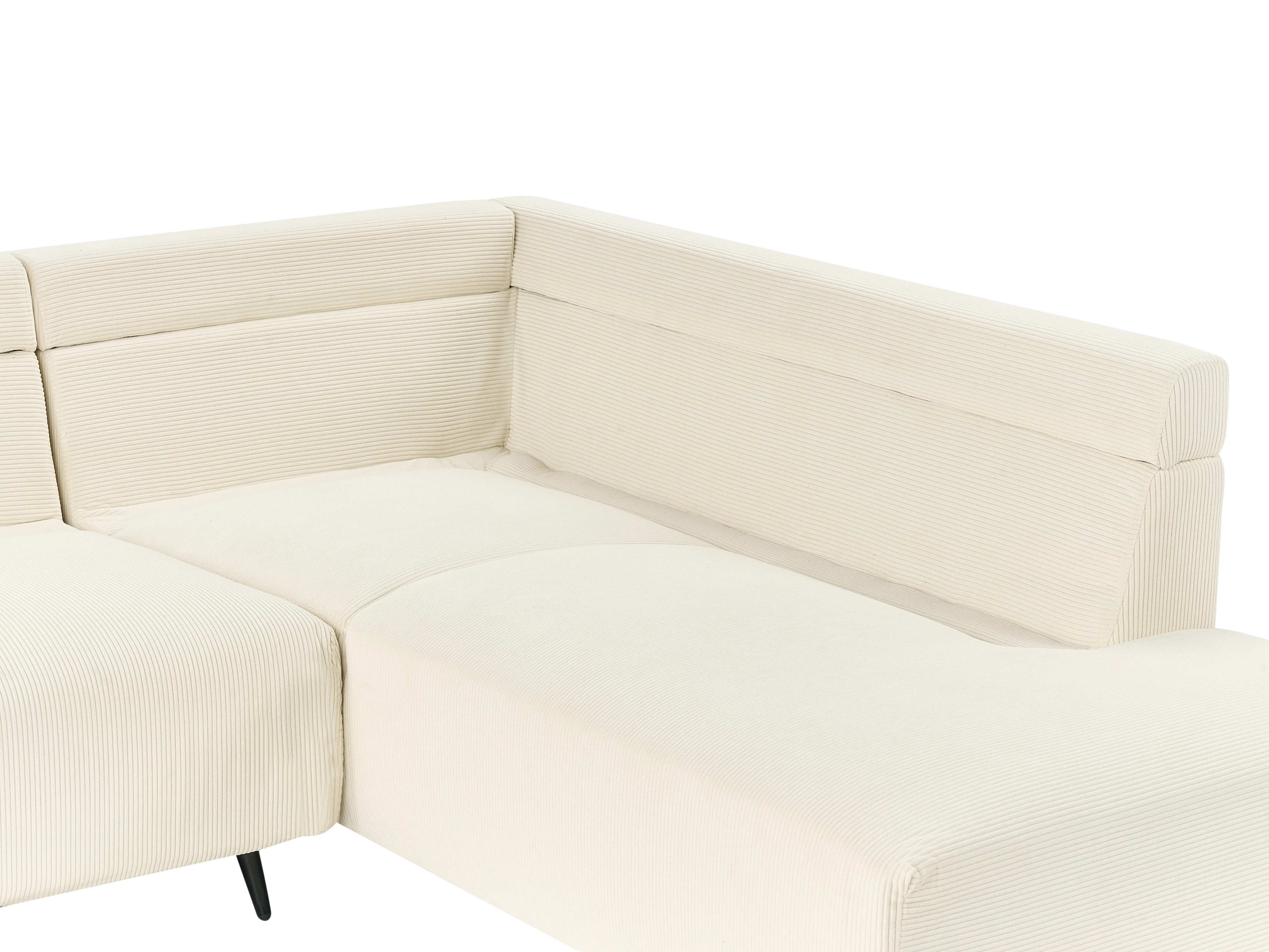 Hoekbank 4-zits LUNNER Corduroy Lichtbeige linkszijdig