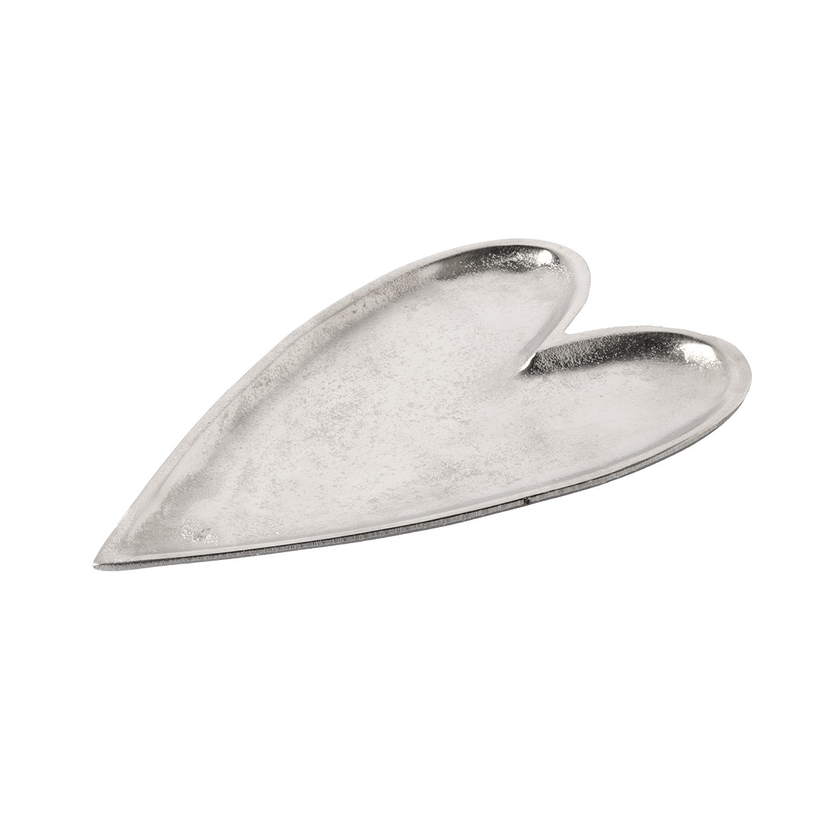 Kleines Deko-Tablett in Herz-Form silber