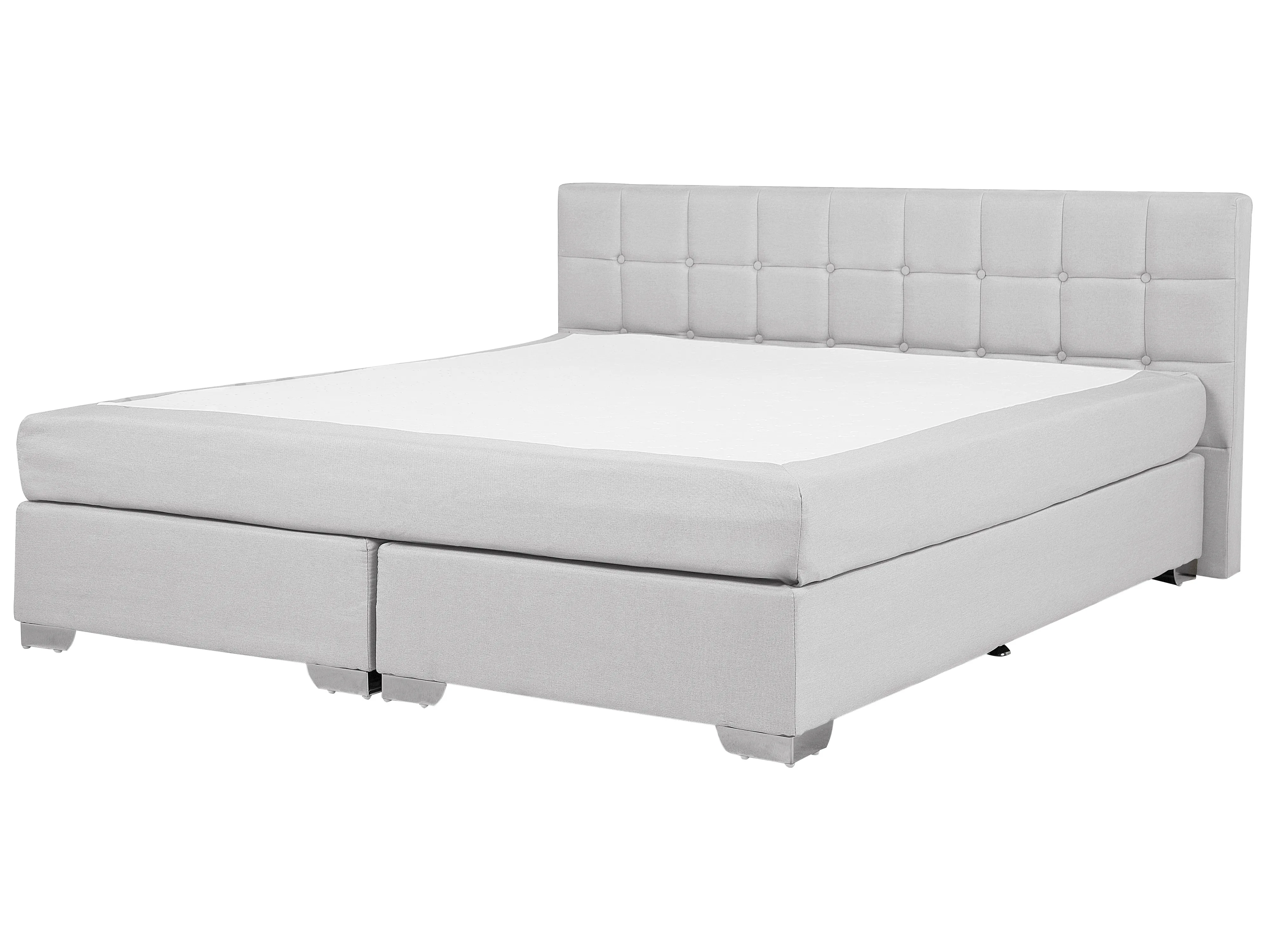 Boxspring Stof ADMIRAL 180 x 200 cm Lichtgrijs