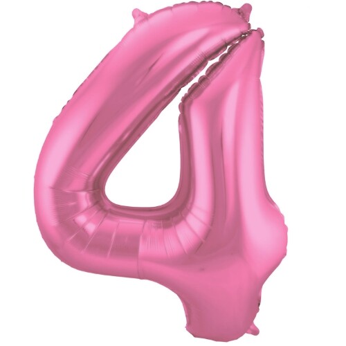 Cijferballon vier - metallic matroze - 86 cm