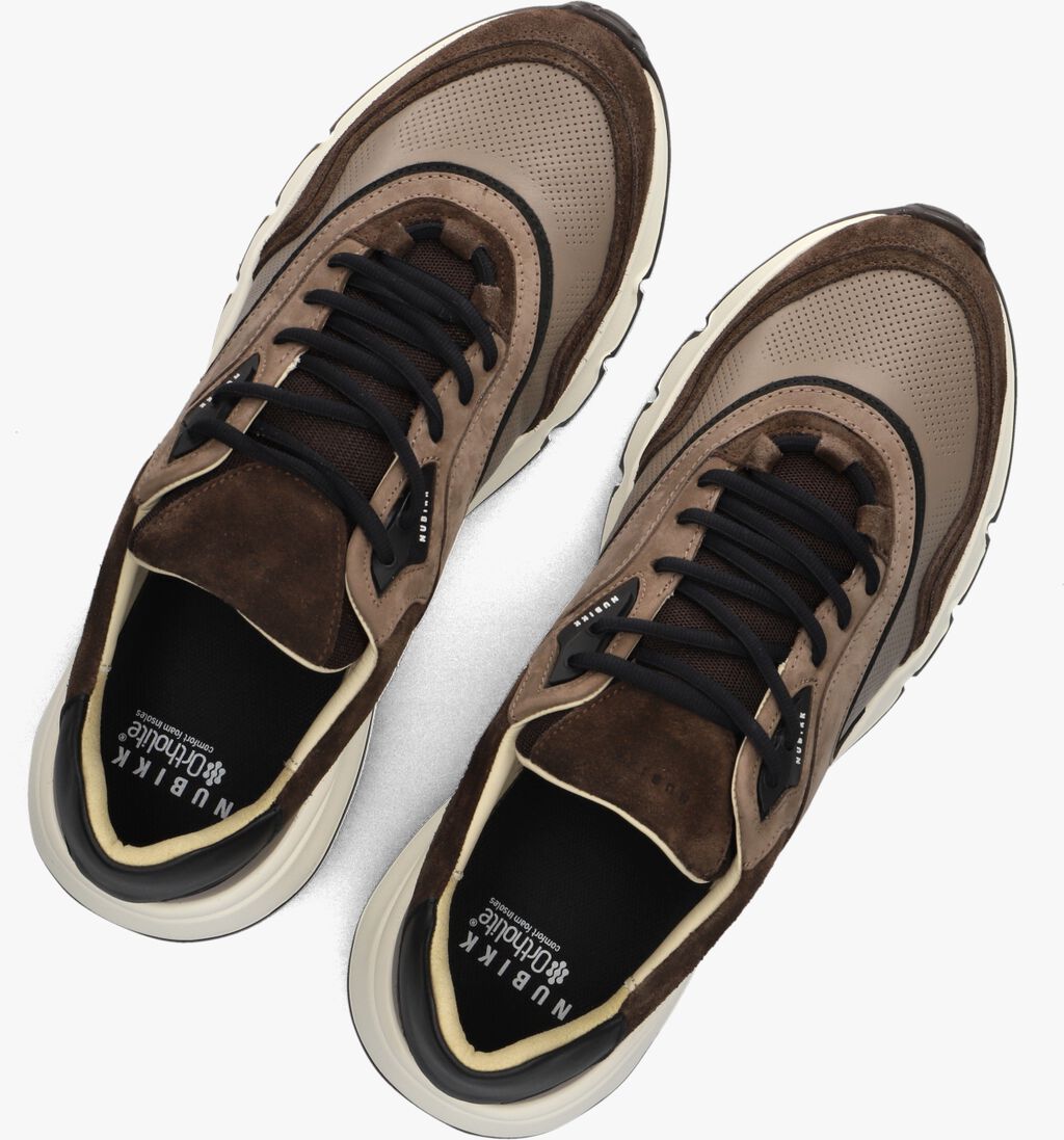 bruine nubikk lage sneakers luca noa
