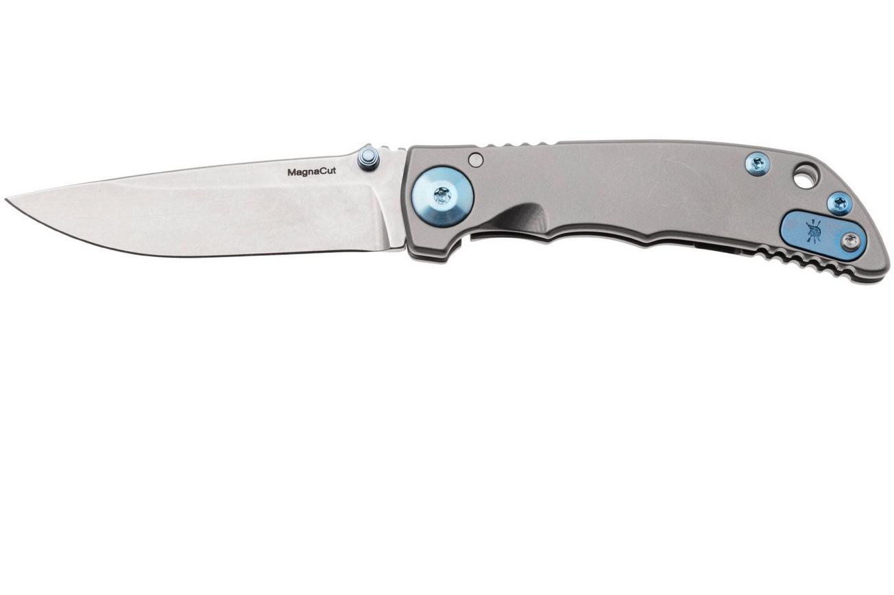Spartan Harsey Folder 3.25 SF10SWBL, Stonewashed CPM MagnaCut, Blue/Silver Titanium zakmes