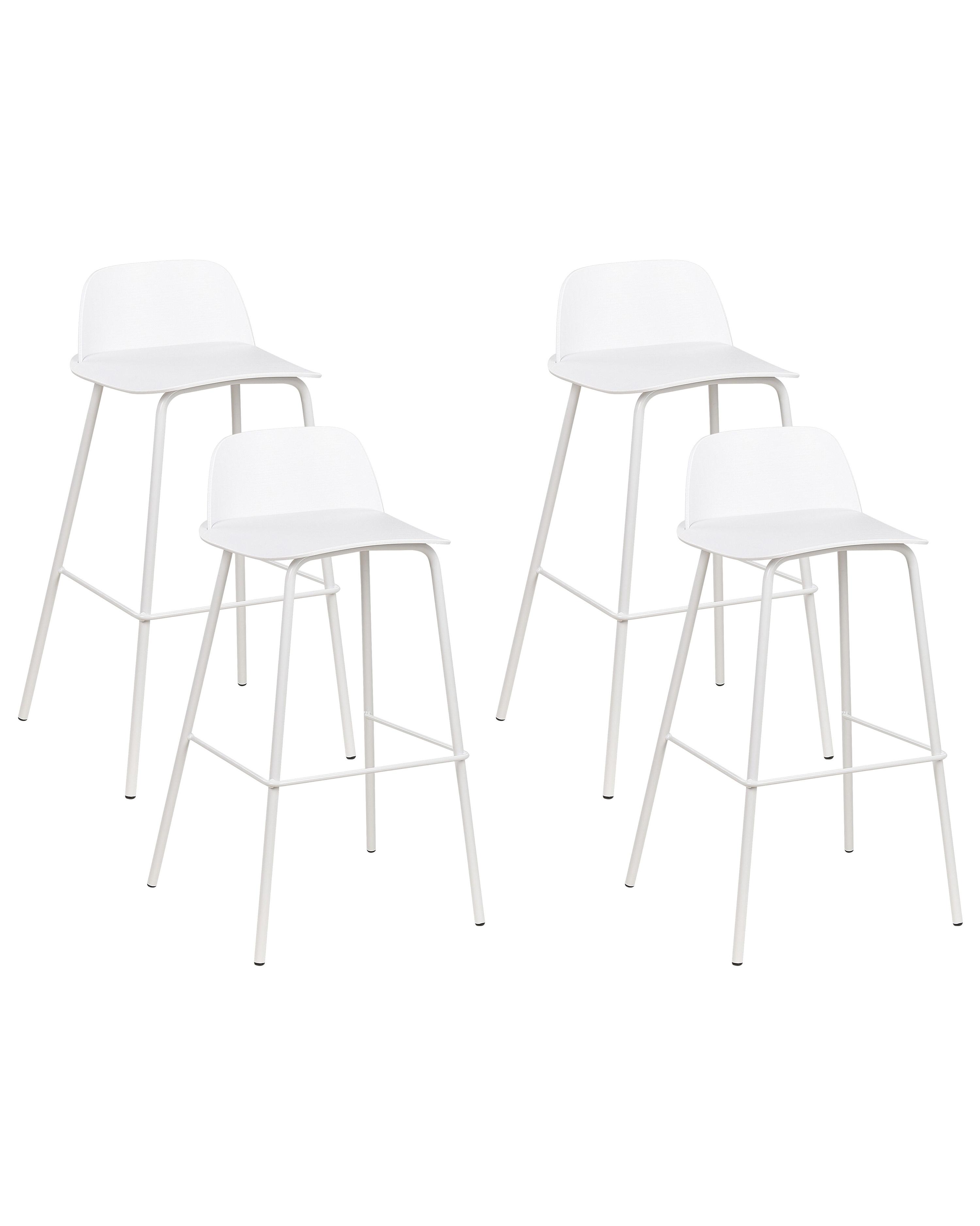 Set van 4 barstoelen MORA Wit