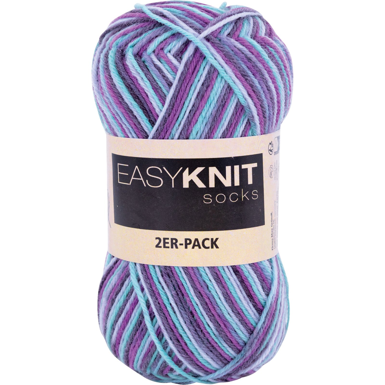 Sockenwolle 2er-Set, 2 x 50 g / Knäuel violett