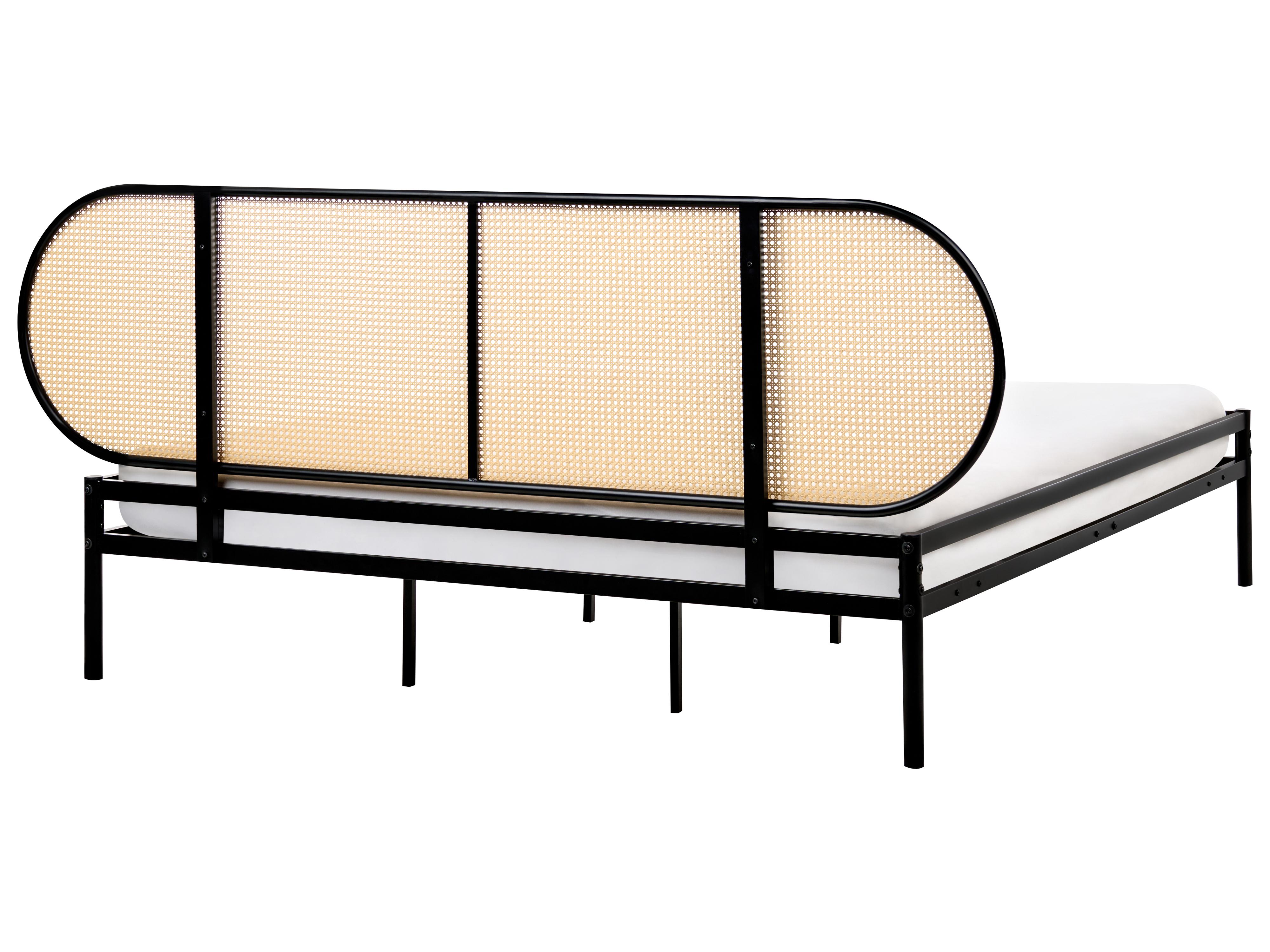 Bed PE rotan BOULIN 180 x 200 cm Zwart