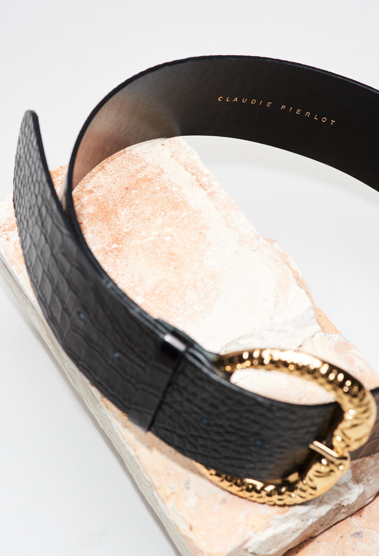 Ceinture boucle cuir noir