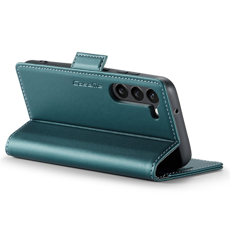 Samsung Galaxy S24 Leder Tasche Flip Wallet Etui mit Kartenfächern Litchi Look (RFID Schutz) - Grün