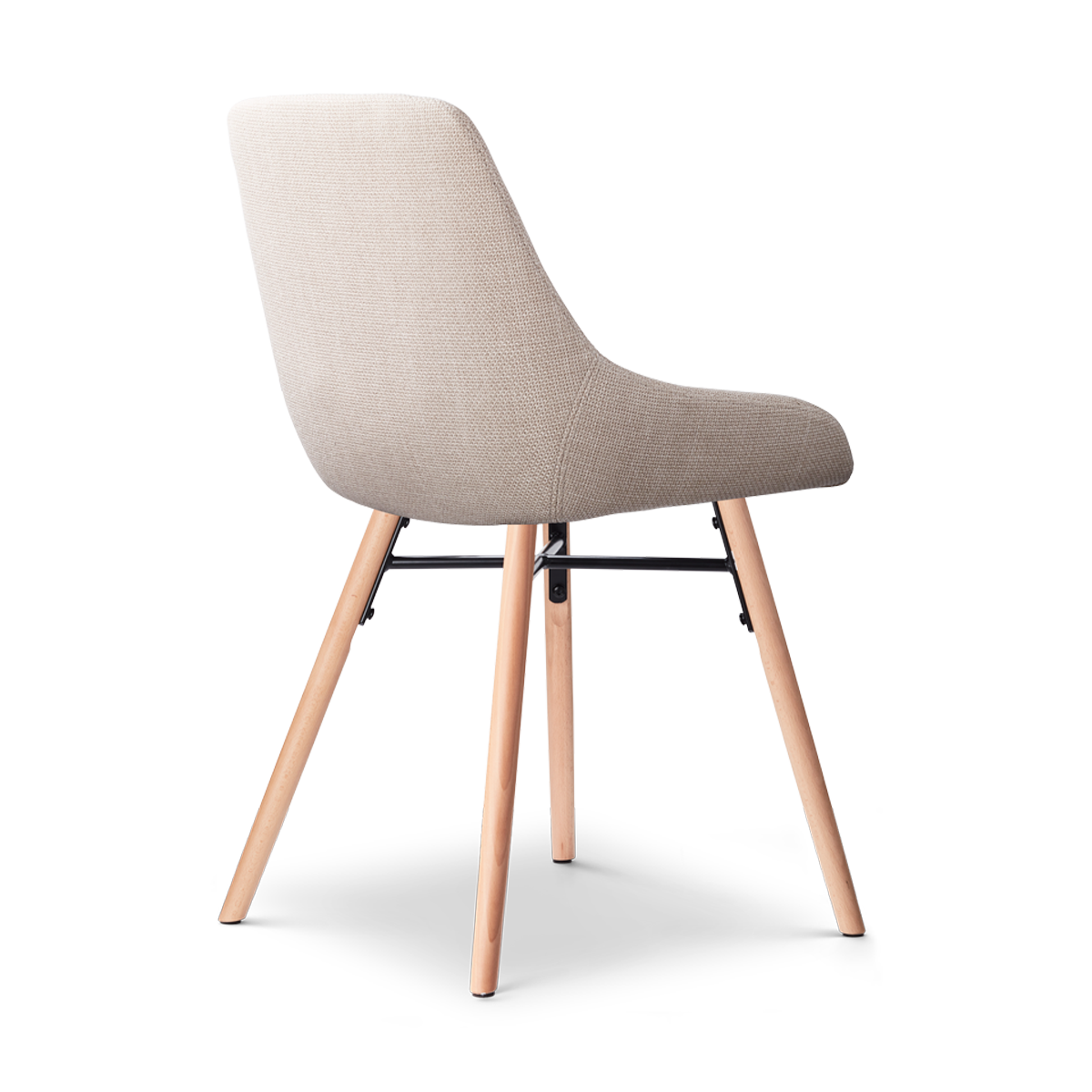 Eetkamerstoel Nena-Isa beige - naturel onderstel