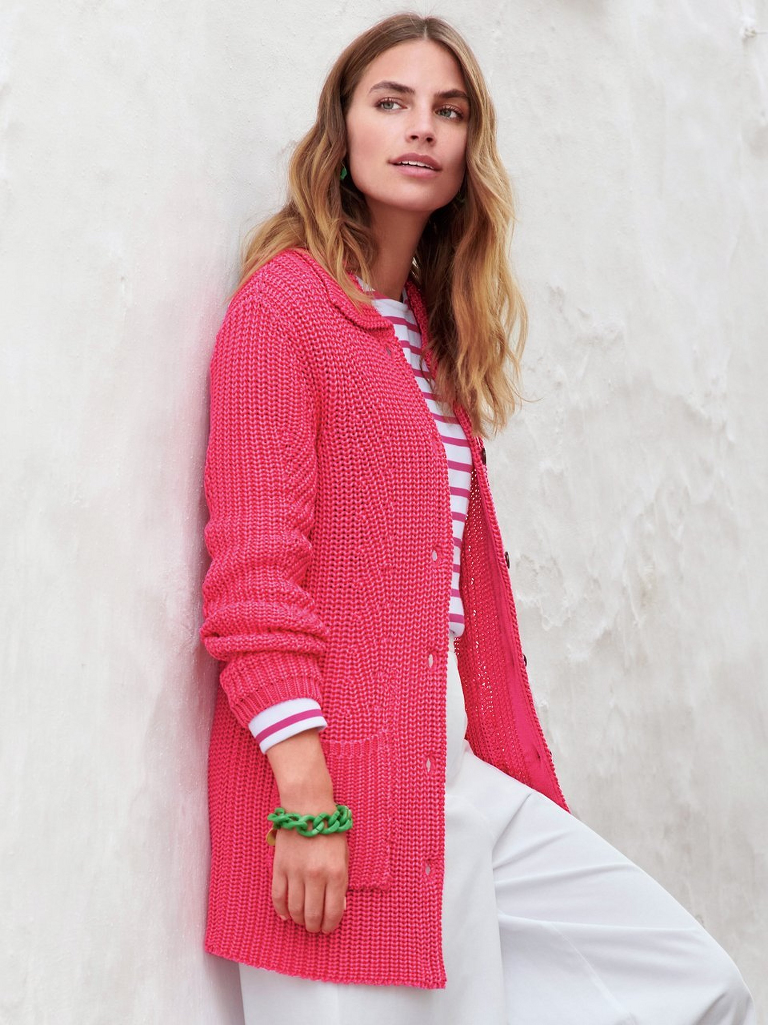 Long-Strickjacke