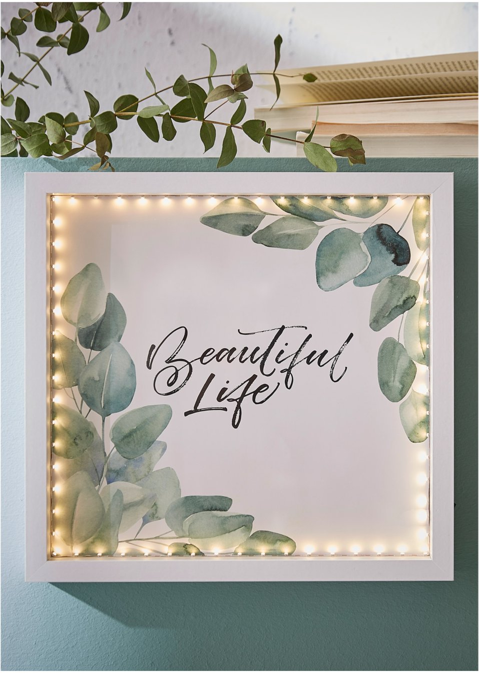 LED schilderij met eucalyptusbladeren