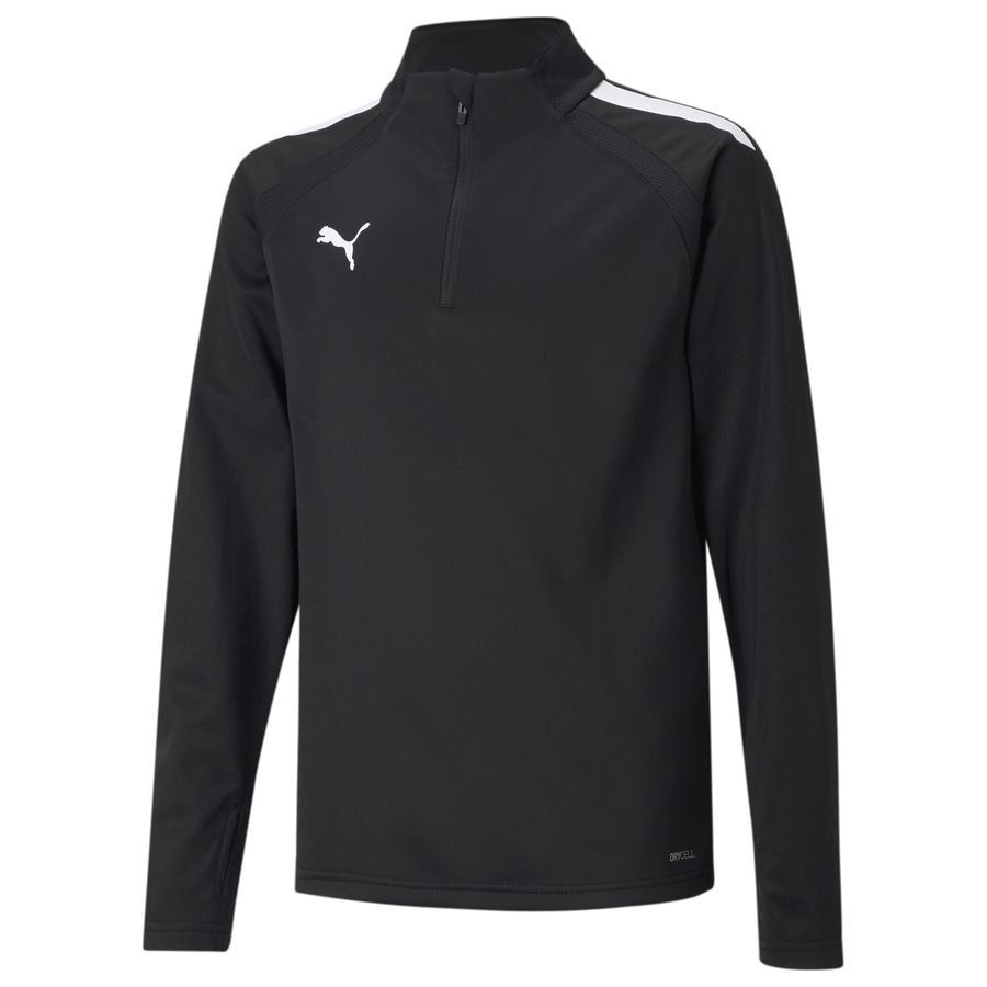 PUMA Maillot d'Entraînement LIGA Fermeture Éclair 1/4 Enfant - Noir/Blanc