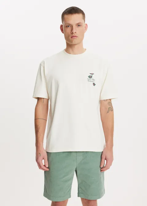 T-shirt met print bloemen off-white (CREME.L)