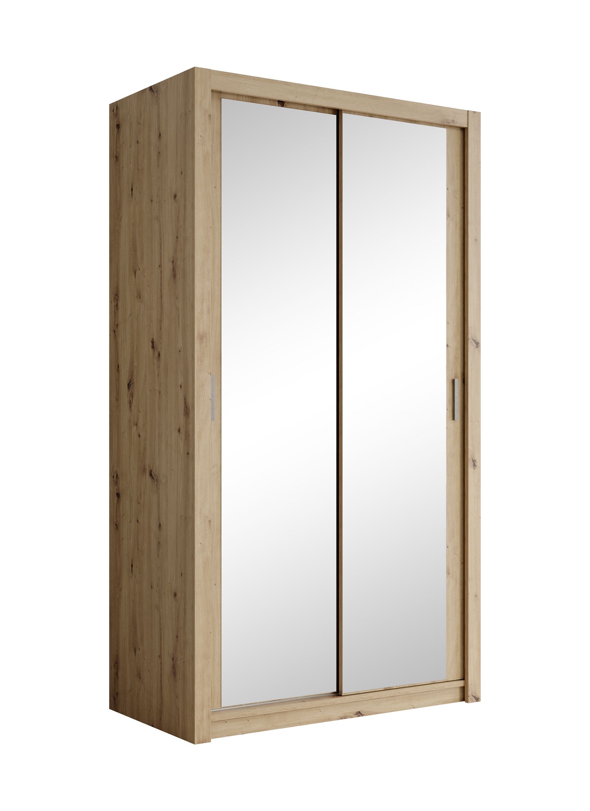 Meubella - Kledingkast Blake - Eiken - 120 cm - Met spiegel