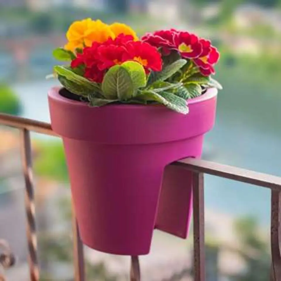 Prosperplats Bloempot - balkon - wit - rond - kunststof - 25 cm