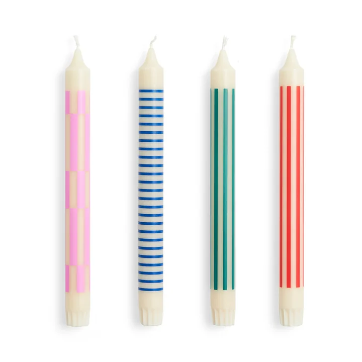HAY - Pattern Stabkerzen, H 24 cm, crisp mix (4er-Set)