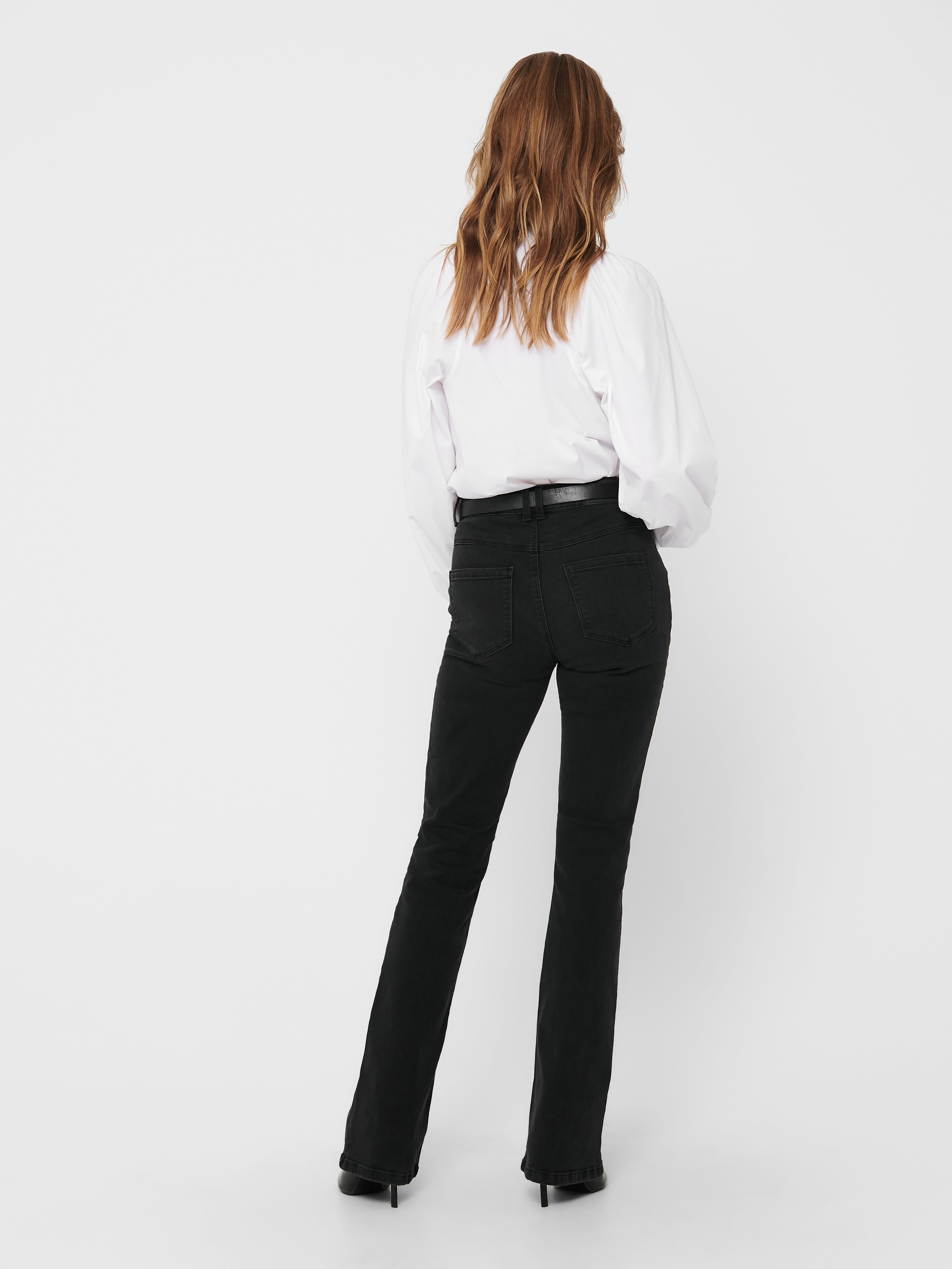 JDYNEWFLORA Hohe Taille Ausgestellt Jeans Dark Grey Denim