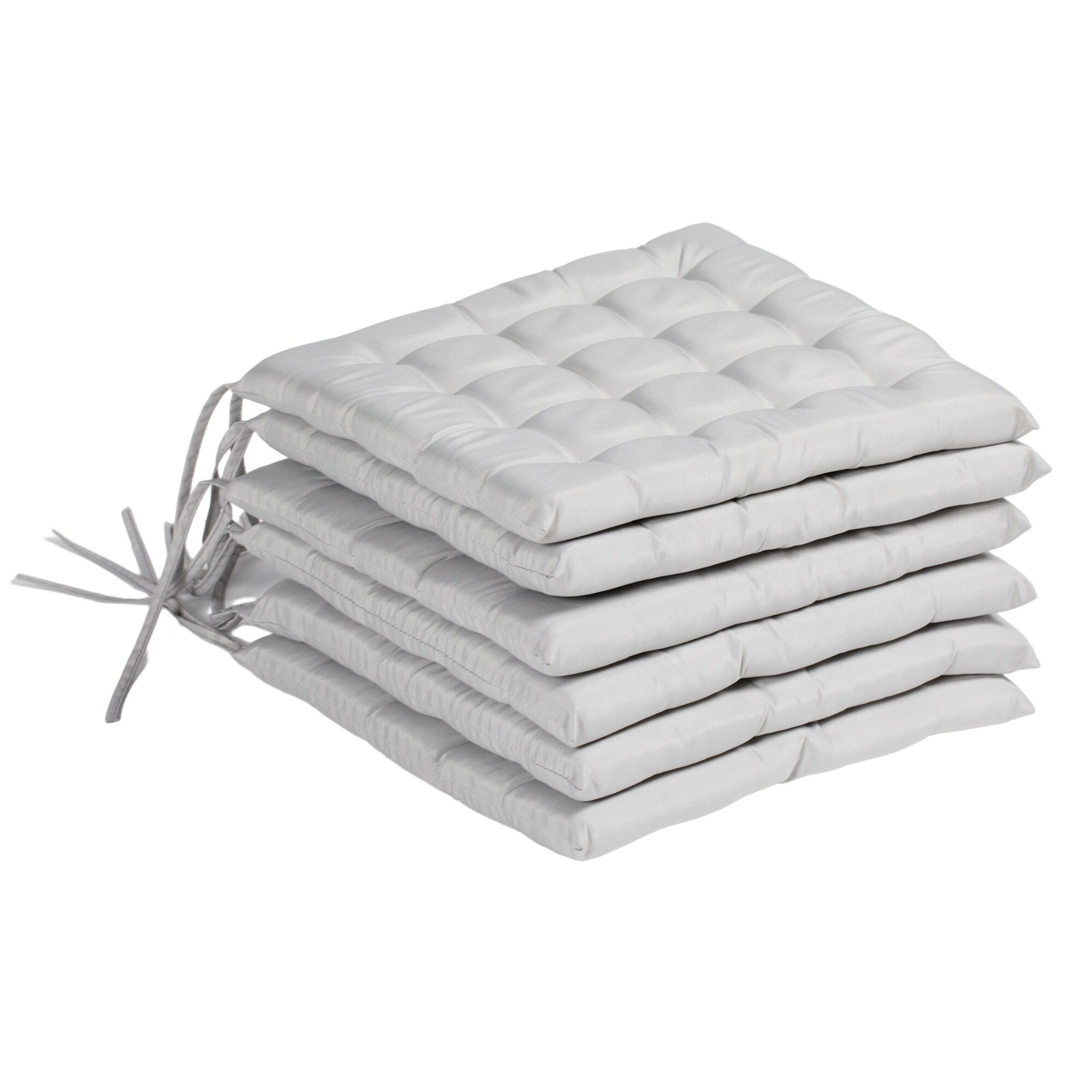 Outsunny Sitzkissen Set mit Bändern grau 40L x 40B x 4H cm