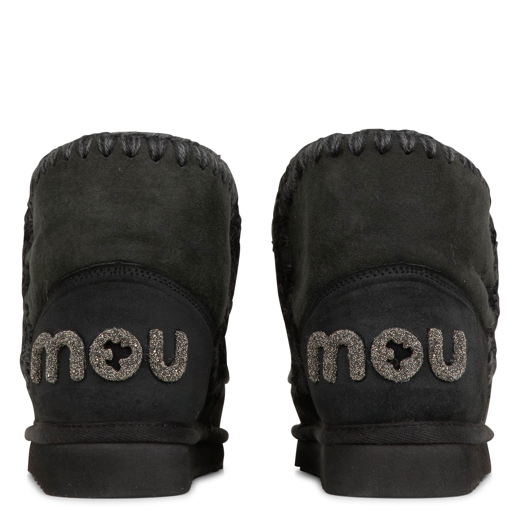 ESKIMO 18 GLITTER - Bottines avec logo pailleté en cuir | Noir