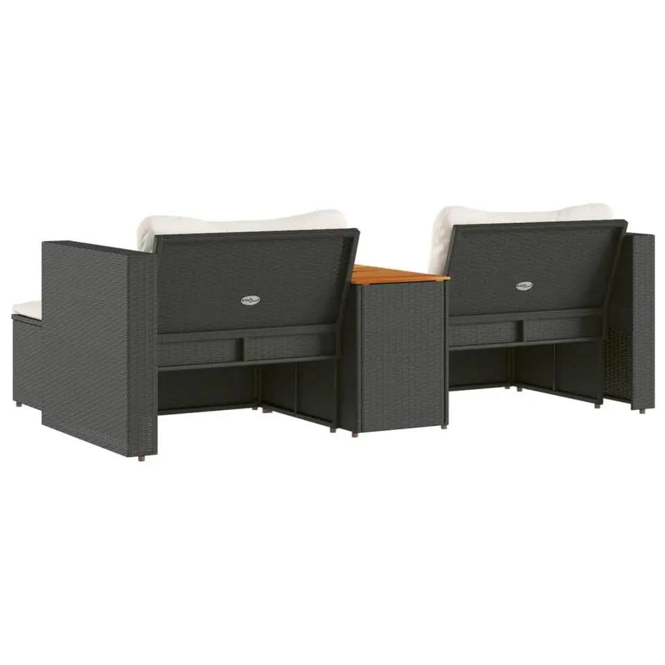 vidaXL - Loungeset - Zwart - Poly rattan