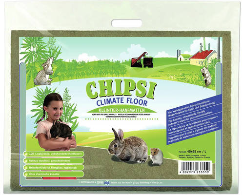 JRS Chipsi Climate Floor kooimat, hennepmat voor kleine dieren, maat L, ca. 45 x 95 cm.