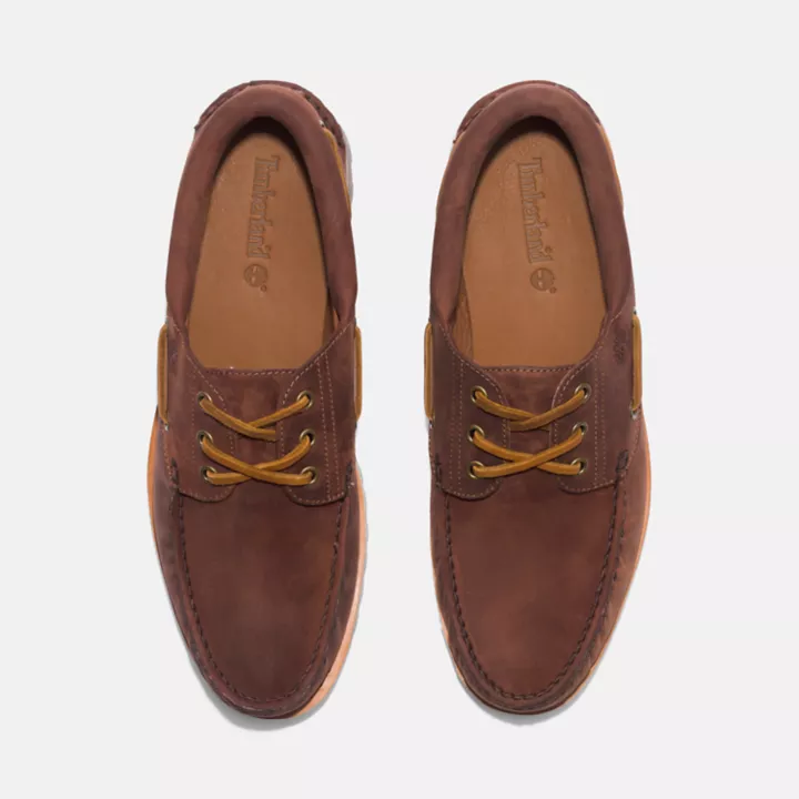 Chaussure bateau authentique cousue main Timberland pour homme en marron